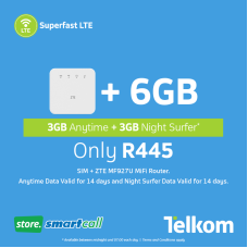 ZTE MF927U MiFi Router + 6GB Telkom LTE Data